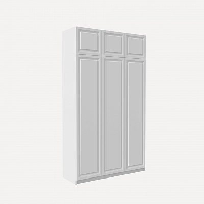 Шкаф с антресолью и фрезерованными фасадами Марс Белый (Оргей)